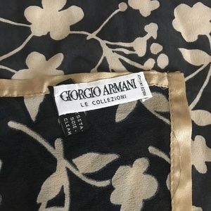 Armani Le Collezioni navy blue and gold scarf new